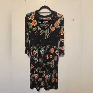 Johnny Was Ardell Tiered Henley Dress V-Neck